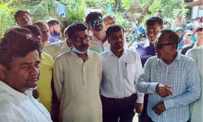 ঘূর্ণিঝড় সিত্রাংয়ে প্রভাবে ক্ষতিগ্রস্ত এলাকা প্রদর্শনকালে শরীয়তপুর- ১ আসনের সংসদ সদস্য ইকবাল হোসেন অপু ও জাজিরা উপজেলা নির্বাহী কর্মকর্তা মো. কামরুল হাসান সোহেল। ছবি- ইত্তেফাক