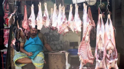 মাংসের বাজার। ছবি: ফোকাস বাংলা