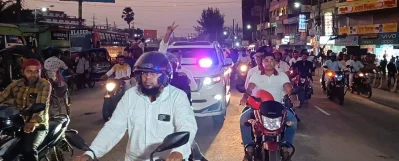 বিশাল বহরসহ মির্জা ফখরুল ইসলাম আলমগীরকে নিয়ে নগরীতে আসে ছাত্রদল। ছবি: ইত্তেফাক