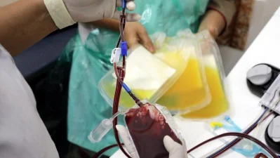 ডেঙ্গু জ্বরে আক্রান্ত জন্য প্লাটিলেট সংগ্রহ করা হচ্ছে।