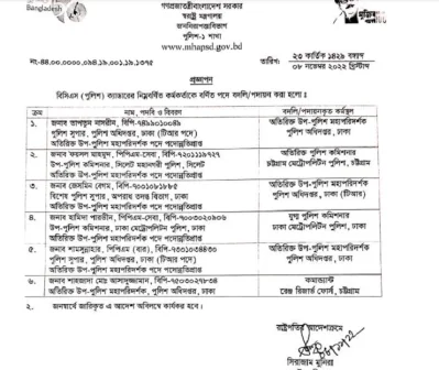 রাষ্ট্রপতির আদেশক্রমে স্বরাষ্ট্র মন্ত্রণালয়ের জননিরাপত্তা বিভাগের উপসচিব সিরাজাম মুনিরার সই করা প্রজ্ঞাপন।