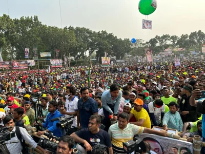 ফরিদপুরে বিএনপির সমাবেশ। ছবি: ইত্তেফাক