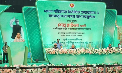 বক্তব্য রাখছেন প্রধানমন্ত্রী শেখ হাসিনা। ছবি: ফোকাস বাংলা
