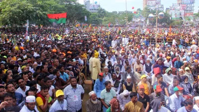 গণসমাবেশে বিএনপি নেতা-কর্মীরা। ছবি: ইত্তেফাক
