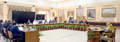 প্রধানমন্ত্রী শেখ হাসিনার সঙ্গে আইওআরএ মন্ত্রীদের সাক্ষাৎ। ছবি: ফোকাস বাংলা