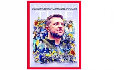 টাইম ম্যাগাজিনের পারসন অব দ্য ইয়ার হয়েছেন ইউক্রেনের প্রেসিডেন্ট ভলোদিমির জেলেনস্কি