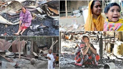 বিএনপি জামায়াতের নৈরাজ্যের ছবি।