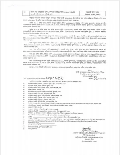 ১৮ পুলিশ কর্মকর্তাকে বদলির প্রজ্ঞাপন