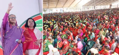 যুব মহিলা লীগের ত্রিবার্ষিক সম্মেলনে প্রধানমন্ত্রী শেখ হাসিনা। ছবি: ফোকাস বাংলা