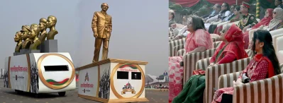 কন্যা ও নাতনিকে নিয়ে কুচকাওয়াজ উপভোগ করলেন প্রধানমন্ত্রী শেখ হাসিনা। ছবি: ফোকাস বাংলা