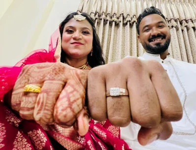 জিয়াউল হক পলাশ ও তার স্ত্রী নাফিসা রুম্মান মেহনাজ