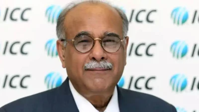 পাকিস্তান ক্রিকেট বোর্ডের (পিসিবি) চেয়ারম্যান নাজাম শেঠি। 