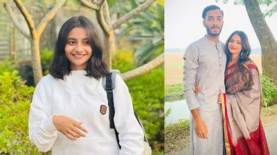 বামে নিহত জেসি ও ডানে অভিযুক্ত প্রেমিক বিজয় ও আবিদা। ছবি: ইত্তেফাক