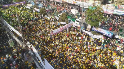 নয়াপল্টনে কেন্দ্রীয় কার্যালয়ের সামনে বিএনপির গণঅবস্থান কর্মসূচি। ছবি: ফোকাস বাংলা