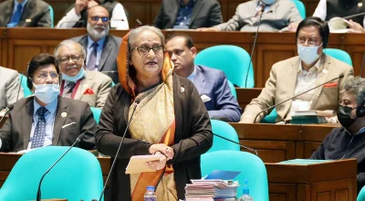 জাতীয় সংসদে প্রধানমন্ত্রীর জন্য নির্ধারিত প্রশ্নোত্তর পর্বে বক্তব্য রাখছেন প্রধানমন্ত্রী শেখ হাসিনা। ছবি: ফোকাস বাংলা