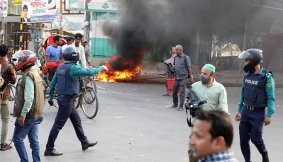 চট্টগ্রামে পুলিশের সঙ্গে বিএনপি নেতা-কর্মীদের সংঘর্ষ। ছবি: ফোকাস বাংলা