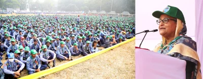 এশিয়া প্যাসিফিক একাদশ জাতীয় স্কাউট জাম্বুরি সমাপনী অনুষ্ঠানে প্রধানমন্ত্রী। ছবি: ফোকাস বাংলা