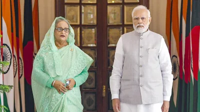 প্রধানমন্ত্রী শেখ হাসিনা এবং ভারতের প্রধানমন্ত্রী নরেন্দ্র মোদি। ফাইল ছবি।