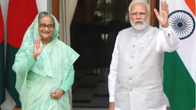 প্রধানমন্ত্রী শেখ হাসিনা এবং ভারতের প্রধানমন্ত্রী নরেন্দ্র মোদি