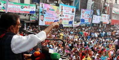 আওয়ামী লীগের সাধারণ সম্পাদক এবং সড়ক পরিবহন ও সেতুমন্ত্রী ওবায়দুল কাদের। ছবি- ফোকাস বাংলা
