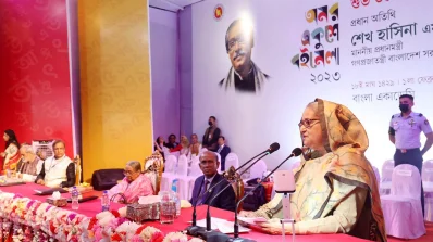 বইমেলার উদ্বোধনী অনুষ্ঠান। ছবি: ফোকাস বাংলা
