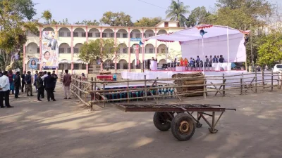 নগরীর জিলা স্কুল মাঠে বিএনপির সমাবেশ মঞ্চ। ছবি: ইত্তেফাক
