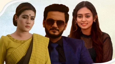 মাহিয়া মাহি, শান্ত খান ও নিশাত নাওয়ার সালওয়া। ছবি: সংগৃহীত