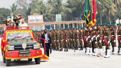 &lsquo;দশম টাইগার্স পুনর্মিলনী&rsquo; উপলক্ষ্যে আয়োজিত অনুষ্ঠানে প্রধানমন্ত্রী শেখ হাসিনা। ছবি: ফোকাস বাংলা