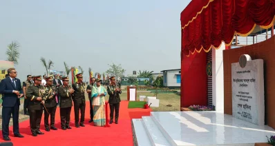 নবনির্মিত বীর মুক্তিযোদ্ধা আবদুল হামিদ সেনানিবাসের উদ্বোধন। ছবি: ফোকাস বাংলা