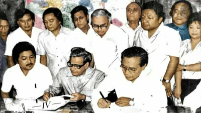 রাজীব গান্ধীর সঙ্গে মিজো ন্যাশনাল ফ্রন্ট শান্তি চুক্তিতে সই করে।
