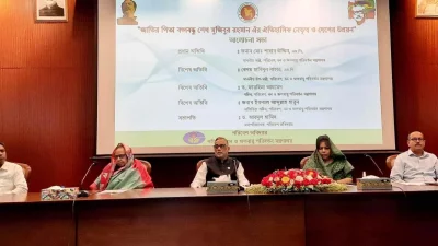 পরিবেশ অধিদপ্তরে আয়োজিত অনুষ্ঠানে পরিবেশমন্ত্রী। ছবি: সংগৃহীত 