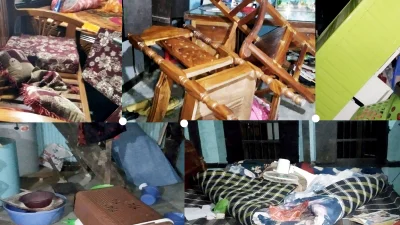 ছাত্রলীগ নেতার বাড়িতে তল্লাশি। ছবি: ইত্তেফাক