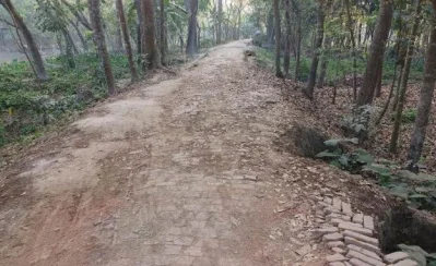 চলাচলের অনুপযোগী সড়ক। ছবি: ইত্তেফাক