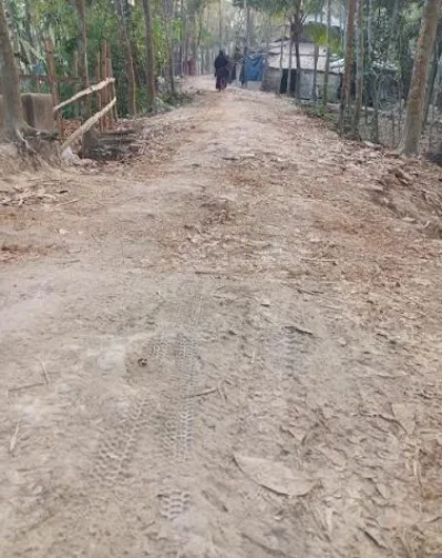 চলাচলের অনুপযোগী সড়ক। ছবি: ইত্তেফাক