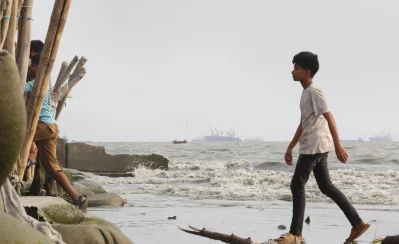 ঘূর্ণিঝড় &lsquo;মোখা&rsquo;র প্রভাবে উত্তাল সাগর। ছবি: ফোকাস বাংলা