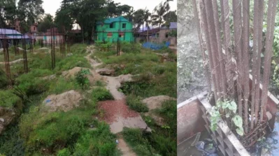 কাজ শুরু করে ফের বন্ধ। ছবি: ইত্তেফাক