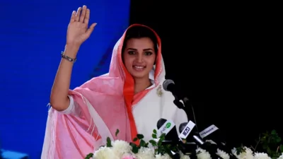 &lsquo;নেত্রী- দ্য লিডার&rsquo; সিনেমার লুকে আফিয়া নুসরাত বর্ষা। ছবি: সংগৃহীত