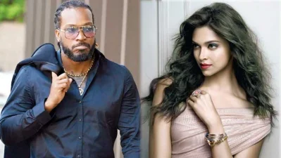ক্রিস গেইল ও দীপিকা পাড়ুকোন। ছবি: সংগৃহীত