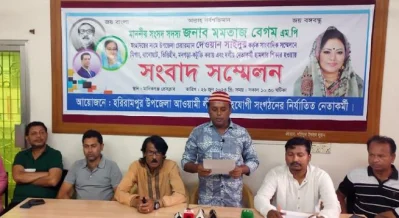 উপজেলা চেয়ারম্যানের বিরুদ্ধে মিথ্যা অভিযোগে মমতাজের পক্ষে সংবাদ সম্মেলন। ছবি: ইত্তেফাক