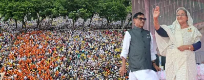রংপুরের মহাসমাবেশে প্রধানমন্ত্রী শেখ হাসিনা। ছবি: ফোকাস বাংলা