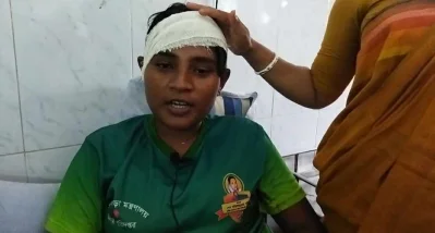 আহত নারী ফুটবলার মঙ্গলী