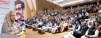 জাতীয় ক্রীড়া পরিষদ পুরস্কার-২০২৩ প্রদান অনুষ্ঠানে প্রধানমন্ত্রী শেখ হাসিনা। ছবি: পিএমও