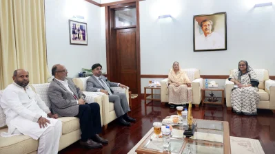 প্রধানমন্ত্রী শেখ হাসিনার সঙ্গে রওশন এরশাদের সাক্ষাৎ। ছবি: ফোকাস বাংলা