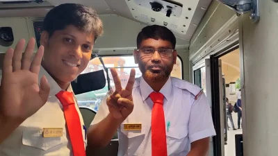 কমলাপুর থেকে ভাঙ্গায় প্রথম ট্রেন নিয়ে ছুটবেন এনামুল ও হোসেন। ছবি: সংগৃহীত