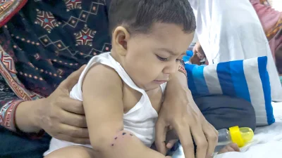 মুন্সীগঞ্জে গুলিবিদ্ধ শিশু তাবাসসুম বিন নুর। ছবি: আব্দুল গনি