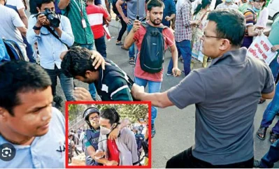 আন্দোলনকারীদের পেটানো রমনা জোনের এডিসি হারুন অর রশিদের যেন অভ্যাস। 