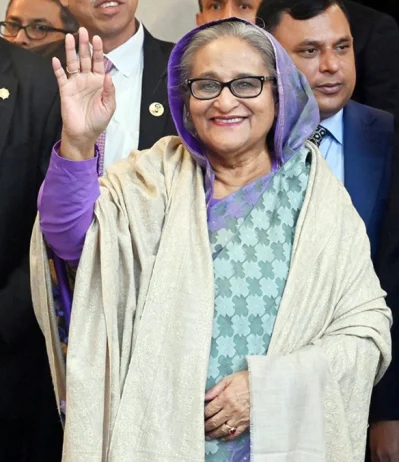 যুক্তরাষ্ট্রের ভার্জিনিয়া, ওয়াশিংটন, মেরিল্যান্ড স্টেট আওয়ামী লীগের যৌথ মতবিনিময় সভায় শেখ হাসিনা। ছবি: ফোকাস বাংলা