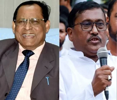 নারায়ণগঞ্জ মহানগর আওয়ামী লীগের সভাপতি আনোয়ার ও সাধারণ সম্পাদক খোকন সাহা। ছবি: সংগৃহীত