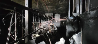 অগ্নিকাণ্ডে ক্ষতিগ্রস্ত সাইফ পাওয়ার টেক। 