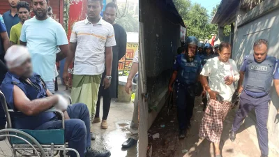 আহত পুলিশ কনস্টেবল নজরুলের অবস্থা আশঙ্কাজনক। ছবি: ইত্তেফাক